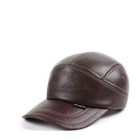 RY121 New 2020 Winter Man Genuine Leather Baseball Caps Male Casual Cowhide Belt Ear Warm 56-60 Adjustable Sprot Flight Hats