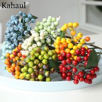 【LZ】❁  Mini bagas artificiais para a decoração do Natal baga falsa e flores pequenas da espuma para o casamento planta home da tabela