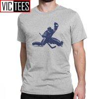 Man Ice Hockey Goalie T-Shirt Sports Sticks Puck Winter T-Shirts Casual Short Sleeves Tops Cotton Tees Party T Shirt