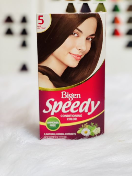 Thuốc nhuộm tóc cao cấp Bigen Speedy conditioning color giúp bạn nhanh chóng đổi mới kiểu tóc một cách tự nhiên và an toàn cho tóc của bạn. Đặc biệt, sản phẩm còn cung cấp chất dưỡng và bảo vệ tóc để luôn mềm mượt và bóng khỏe.