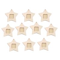 10Pcs Wall Photo Frames Wooden Hanging Picture Frame Mini Star Ornament Clip Paper Picture Holder Album Party Wedding Wall Deco