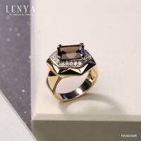 Lenya Jewelry แหวนเงินแท้ 925 ประดับอัญมณีแท้ เม็ดโต ดีไซน์สุดคลาสิค เหมาะสำหรับสวมใส่กับเสื้อผ้าทุกชุดทุกสไตล์