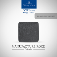 Villeroy &amp; Boch - Manufacture Rock จานเสิร์ฟพอร์ซเลน สีดำ ทรงสีเหลี่ยมจัตุรัส - วิลเลรอย แอนด์ บอค