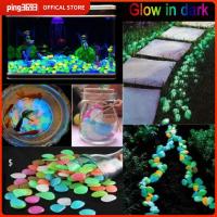 PING3693 เรืองแสงสีเงิน เรืองแสงในที่มืด สีสันสดใส เป็นมิตรกับสิ่งแวดล้อม หินกรวดส่องแสง ของเล่นเด็กเล่น สว่างสดใส ก้อนกรวดเรืองแสงเรืองแสง ทางเดินในสวนลานบ้าน