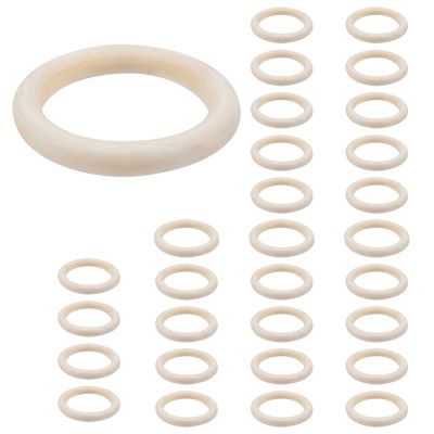 30Pcs 70mm Wood Rings,Wooden Ring Wood Circles for DIY Crafts, Macrame Plant Hanger,Ornaments and Jewelry Making