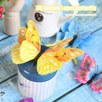 WaterWheel 3D Double-layer Simulation Butterflies Multi Colors Stereo Fake Butterflies Decoration For Funiture Decoration