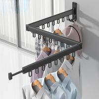 Retractable Coat Rack Wall Folding Space Saving Clothes Hanger Coat Rack Garment Shelving Library Furniture Rangement Home Decor
