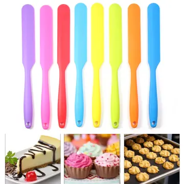 Long Handle Silicone Spatula Heat Resistant Flexible Non-Stick Slim Spatula  Cake Cream Mixer Scraper Jars