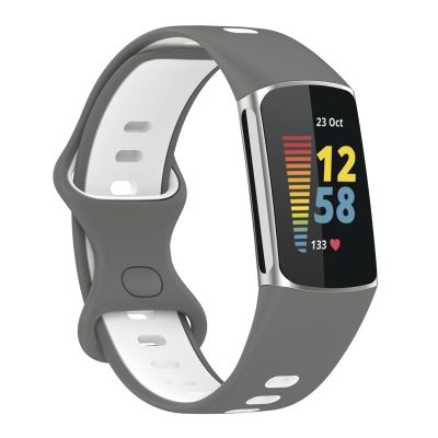 สำหรับ Fitbit Charge 5วงดนตรี2นาฬิกาซิลิโคนสี (สีเทาสีขาว)