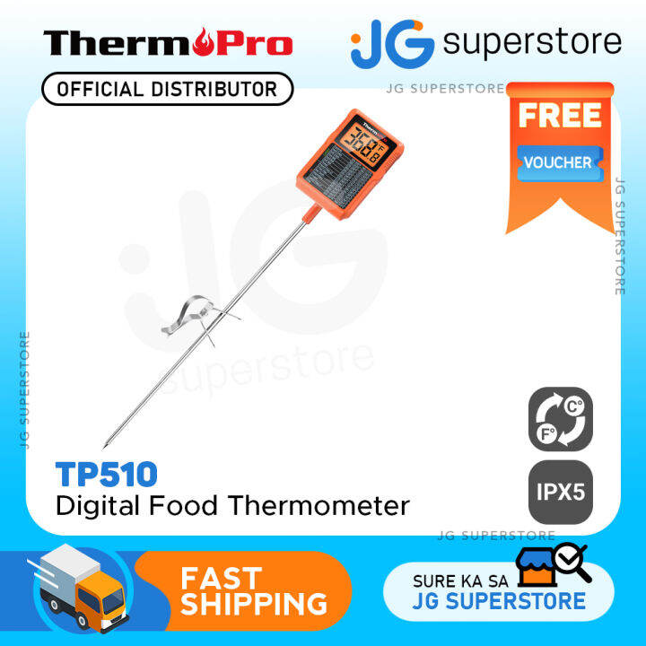 ThermoPro TP509 Candy Thermometer with Pot Clip, Instant Read Meat Analog Thermometer with LCD, Cooking Oil Thermometer Deep Frying Thermometer for