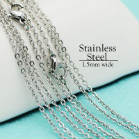 50 Pcs x Stainless Steel Necklace Chain Gold &amp; Steel, 161820222430 Inch Cable Link Rolo Necklace Bulk Wholesale for Women