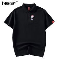 Lyprerazy Summer New Polo Shirt Short-sleeved Mens National Tide Panda Embroidery Tide Brand Cotton Lapel T-shirt