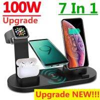 ZZOOI 100W 7 In 1 Wireless Charger Stand For IPhone 14 13 12 11 XR X Apple Watch Airpods Pro IWatch 7 6  Fast Charging Dock Station