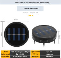 ร้อนพลังงานแสงอาทิตย์ไฟพื้นดิน6 LED กลางแจ้งสวนภูมิทัศน์โคมไฟสนามหญ้า P Athway ลานดาดฟ้าลานทางเดินแสงแดดกันน้ำอาทิตย์พลังงานแสง