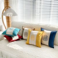 Light Luxury Pillow Cover Cotton Linen Embroidered Cushion Cover 45X45CM Chinese Patchwork Pillowcase Decorative for Sofa