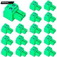 kezoox 20 PCS 3.81mm 2 Pin Phoenix Type Connector Green PCB Screw Terminal Block 2 Pole 20PCS