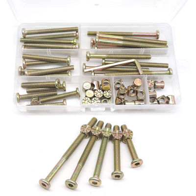 Screw hardware replacement kit 25-piece set of M6x40-80mm hexagon drive turnbuckle, suitable for headboard chair furniture