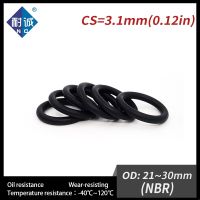 20 PCS / Lot Black NBR 70A O-ring Thickness CS 3.1mm OD 21/22/23/24/25/26/27/28/29/30*3.1mm Nitrile Rubber  O Ring Gasket Oil Gas Stove Parts Accessor