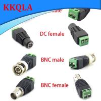 QKKQLA 2pcs 12V DC 2.1*5.5mm BNC Male Female Connector Coax CAT5 Video Balun Adapter Plug for Led Strip Lights CCTV Camera