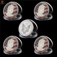 5Pcs US President Trump Makes USA Great Again Silver Plated Token Challenge Coin Collection Gift&amp;Home Decoration