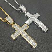 【hot】✵  Pendants Necklaces Gold Color CZ Stone Paved  Iced Out Hip Hop Rapper Jewelry with 24  Chain