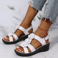 Summer Sandals Womens 2023 New Floral Platform Shoe Orthopedics Shoes Retro Rome Casual Comfortable Peep Toe Sandalias De Mujer