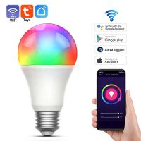 E27 Wireless LED RGB Lamp Spotlight Bulb 9W 220V Smart Bulb Tuya APP Control Alexa Voice Dimmable Lamp Compatible IOS/Android