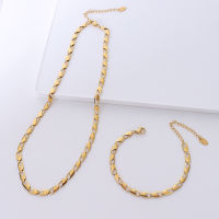 Stainless Simple Steel Chain Necklace celet Set Plated Gold Gift For Women Decoration On The Neck Gothic Style Jewellery 2021