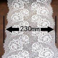 ；‘。、’ (3 Meters) 230Mm Flower Stretch Lace Trims For Clothing Accessories Dress Sewing Applique Costume Handwork Lace Fabrics Rion