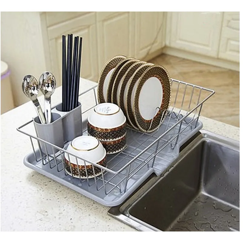 Sweet Home Collection Dish Drainer Drain Board and Utensil Holder Simple Easy to