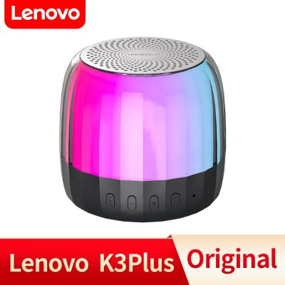 Lenovo K3บวกลำโพงลำโพงแบบมินิ Bluetooth ลำโพงเสียงทุ้มสูงลำโพงกันน้ำพกพาได้ลำโพงไฟ LED หลากสี
