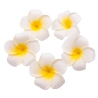 100Pcs White Foam Hawaiian Frangipani Artificial Plumeria Flower Petals Cap Hair Hat Wreath DIY Wedding Decoration 5cm