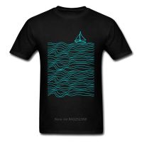 Newest Sailor Boat Print Men T-Shirt Sea Waves Simple Line Art Male Tops Short Sleeve Black T Shirts For Friend Harajuku 【Size S-4XL-5XL-6XL】