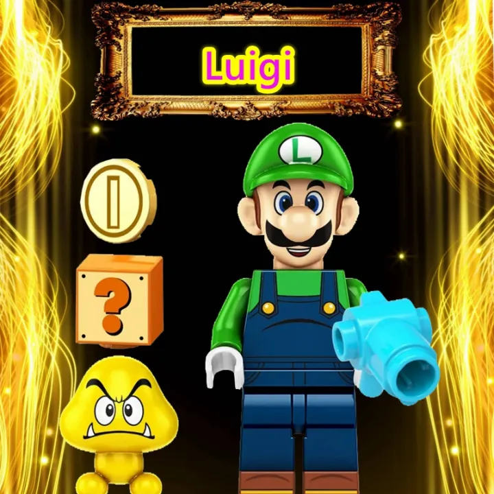 เกม-kinopio-luigi-ของเล่นเพื่อพัฒนาการสำหรับเด็กของขวัญวันเกิดชุดเจ้าหญิงพีช-diy-บล็อกตัวต่ออิฐรูปปั้นขนาดเล็กภาพยนตร์