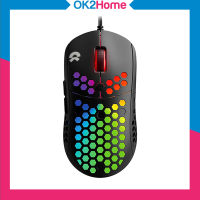 OKER BACKLIT G68 RGB Mouse Gaming เมาส์เกมมิ่งลายรังผึ้งระบายความร้อน