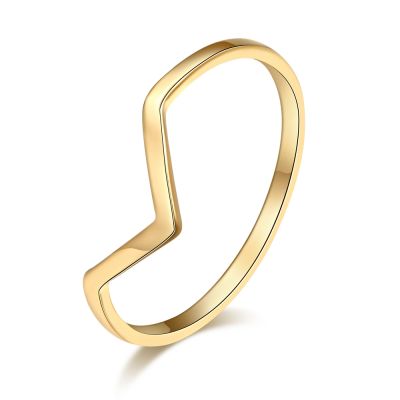 [MM75] DOTIFI สุภาพสตรีแฟชั่นที่เรียบง่าย316L แหวนสแตนเลสสีทองเครื่องประดับจัดงานแต่งงานสุภาพสตรีของขวัญ R271