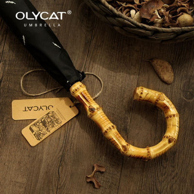 OLYCAT Bamboo Automatic Long Umbrella Big Size For Men Windproof