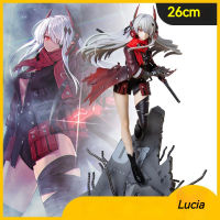 26ซม. สีเทา Raven Punishing รูป Lucia อะนิเมะตัวเลขผมสีขาวสาวเซ็กซี่วาดดาบรุ่น Pvc เกมปริมณฑลของเล่นสะสม