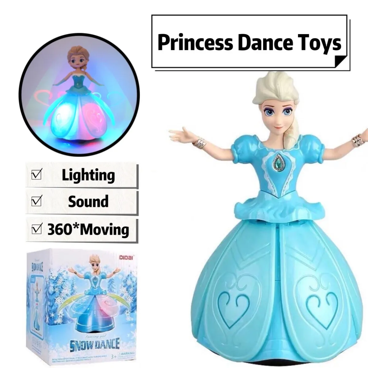 Princess Dancing Toy Dance Robot Toys Girl Frozen let it go dancing With  Light , Music & Bump & Go Movement | Lazada