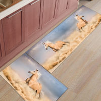 Running Horse Poster Kitchen Mat Home Entrance Doormat Living Room Decor Floor Carpet Bathroom Anti-Slip Rug