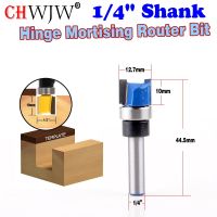 1pc 1/4 Shank Hinge Mortising Edge Trimmer Router Bit 1/2－W X 10mmH เครื่องตัดมิลลิ่งงานไม้สําหรับเครื่องมือตัด