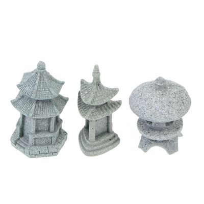 Pagoda Statue Garden Miniature Tower Decor Lantern Mini Japanese Figurines Zen Stone Chinese Sandstone Outdoor Bonsai Fairy