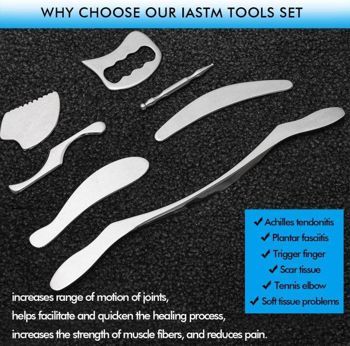 Stainless Steel Gua Sha Scraping Massage Tools Set IASTM Tool Great