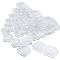 ✷✔∋ 50Packs Small Clear Plastic Storage ContainersMixed Empty Mini Case With Lids For Small Items And Other Craft Projects