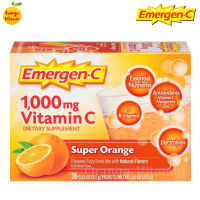 เครื่องดื่มผสมวิตามินซี Emergen-C, 1,000 mg Vitamin C, Super Orange, 30 Packets, 0.32 oz (9.1 g) Each วิตามินซีผง วิตามินซี