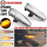 2ชิ้นสีเหลืองอำพันแบบไดนามิก LED พิทักษ์เครื่องหมายด้านข้างเลี้ยวไฟสำหรับ Mistubishi O Utlander กีฬามิราจกีฬาแลนเซอร์วิวัฒนาการ X