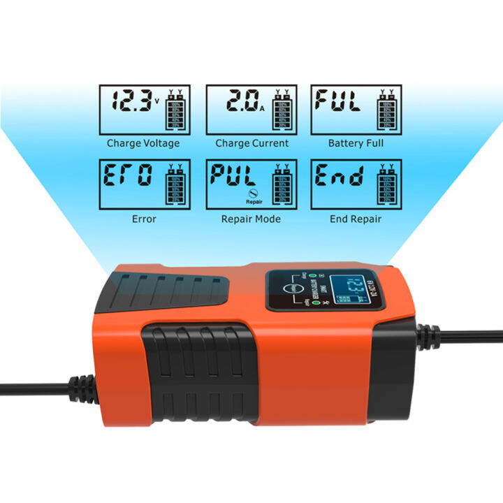 6โวลต์12โวลต์2a-ชาร์จแบตเตอรี่อัตโนมัติเวทีชีพจรซ่อมดิจิตอลสมาร์ทรถจักรยานยนต์รถยนต์ชาร์จตะกั่วกรดเจล-agm