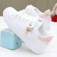 COD DSFEDTGETEER READY STOCK White shoes womens breathable 2023 autumn new versatile mesh surface soft bottom comfortable shoes leather shoes sports casual shoes womens shoes