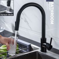 Black Kitchen Faucet Faucets Single Hole Pull Out Spout Kitchen Sink Mixer Tap Stream Sprayer Head Chrome Mixer Ta