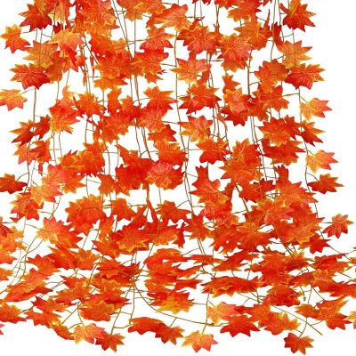【CC】 240CM Artificial Silk Garland Leaves Vine Hanging Thanksgiving for Wedding Garden